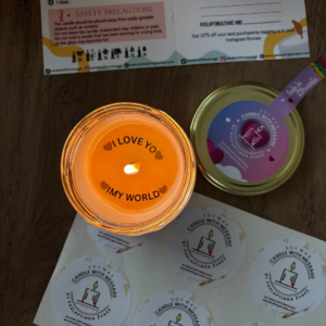 Alternative view of LOVE BLACK 300ML WOODEN WICK CANDLE WITH CUSTOM TEXT INSIDE