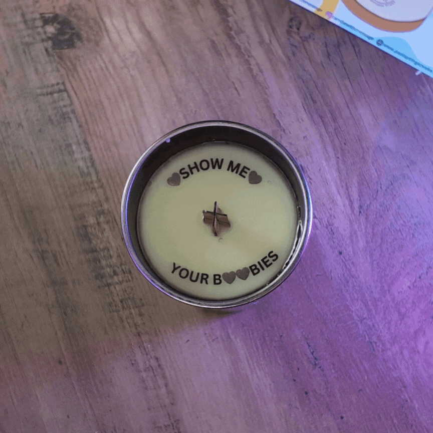 "LOVE" 200ML PURPLE CANDLE WITH CUSTOM TEXT INSIDE - Image 4