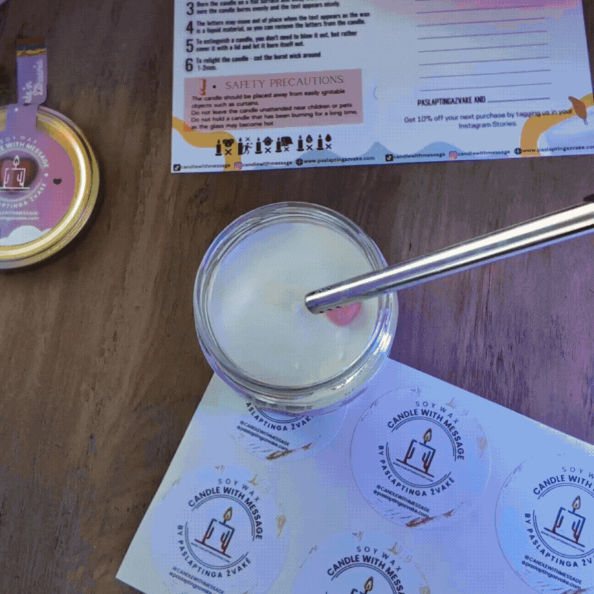 "LOVE" 200ML PURPLE CANDLE WITH CUSTOM TEXT INSIDE - Image 3