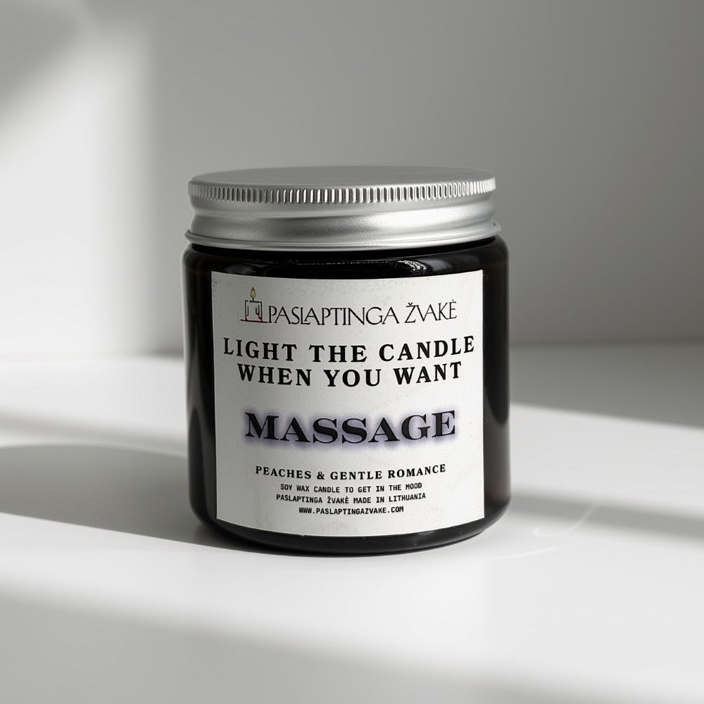 MOOD Scented Candle 120ml "Light the candle when you want a massage" – optional custom text inside