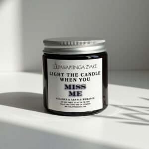 MOOD Scented Candle 120ml "Light the candle when you miss me" – optional custom text inside