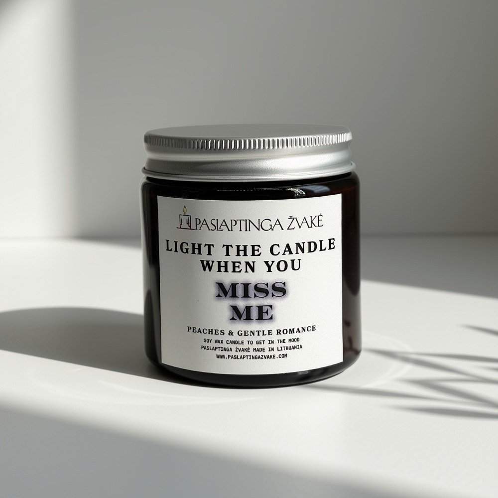 MOOD Scented Candle 120ml "Light the candle when you miss me" – optional custom text inside
